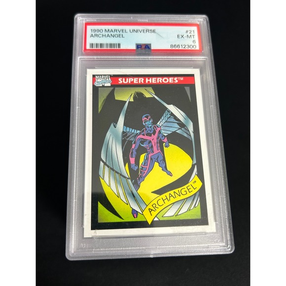 graded marvel cards UR 1990 Marvel Universe Archangel #21